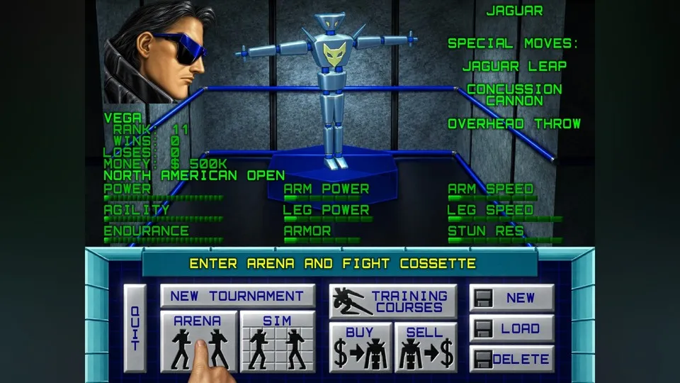 The tournament's mech lab